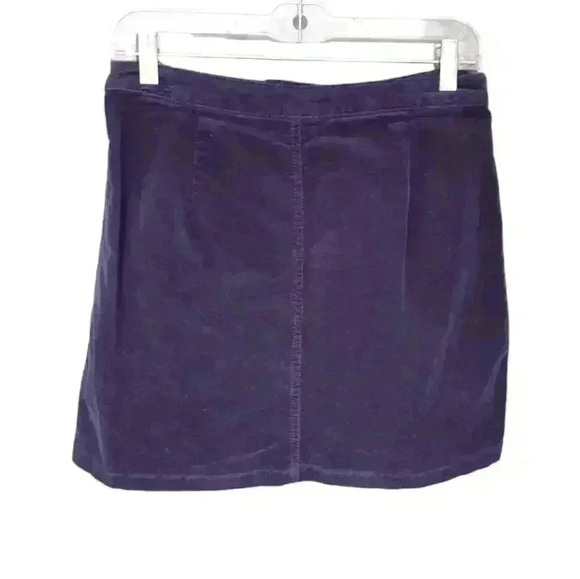 Blue Corduroy Boho Embroidered Floral Mini Skirt - Picture 3 of 4